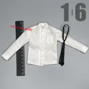 1/6 Scale Male White Shirt & Black Tie Clothes Costume Model for 12'' Action Toy