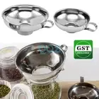 1/2pc Stainless Steel Funnel Hopper Filter Wide Mouth Canning Kitchen Detachable