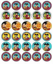 DRAGON BALL Z Cupcake Toppers Edible Wafer Paper Cake Decorations 30 #01