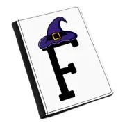 Letter F Witches Wizard Hat Passport Holder Cover Case Witch Halloween Alphabet