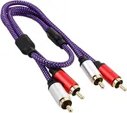 Abaodam Rca Audio Cable 2 Rca Male 0.5m Length Tv Sound System Amplifier Connectivity