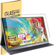 15.6 Inch Portable Monitor Tempered Glass Screen Protector 9H Hardness Anti-Scratch Shockproof Cover for MNN/KYY/ARZOPA/ASUS/QQH Laptops, 16:9 HD Full Coverage with Anti-Glare/Fingerprint Resistance