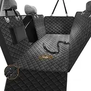 nzonpet Dog Back Seat Covers for Trucks, 100% Waterproof with Big Mesh Window, XL Nonslip Scratchproof Dog Truck Hammock, Heavy Duty Seat Covers for Full Sized Pickup Trucks F150- Black