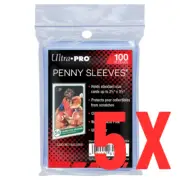 5 Packs of 100 Ultra Pro Penny Card Soft Sleeves for Standard Sized Cards #81126