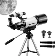 Telescope, Telescopes for Kids Beginners Adults, 70mm Aperture Refractor Telescopes for Astronomy Beginners, Portable Travel Telescope with Phone Adapter