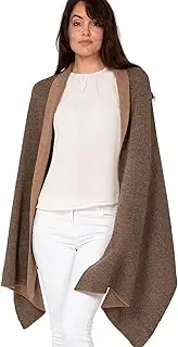 [Marine Cashmere] Women's Two Tone Cashmere Blend Stole Soft Soft Cashmere Made