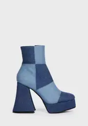 [Lamoda] Break In Two Denim Platform Ankle Boots
