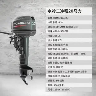 【台灣公司保固】HONGDABISI二沖程水冷船外機船用掛槳機船掛機螺旋槳水下推進器