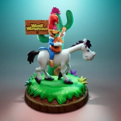 UNPAINTED Woody Woodpecker Diorama 3d Printed Model Kit 7" Tall