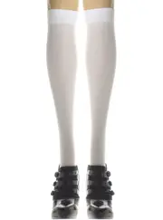 Knee High Womens Opaque White Costume Stockings