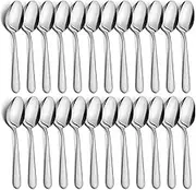 Funnydin 24-Piece Dinner Spoons Set, 6.7 Stainless Steel Spoons Silverware, Durable Dessert Spoons, Table Spoon Use for Home, Kitchen and Restaurant - Mirror Polished, Dishwasher Safe