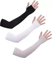 CREPUSCOLO 3 Pairs UV Sun Protection Arm Sleeves- Ice Silk Cooling Sleeves Cover