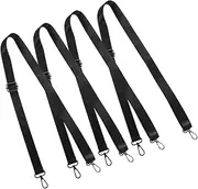 CIYODO 4pcs Horse Blanket Leg Straps Replacement Equestrian Supplies Back Leg Straps for Horse Blanket Horse Leg Straps Adjustable Horse Blanket Accessories Elastic Black Nylon
