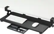 Keyboard Tray under Desk, 26.77" X 11.81" Large Size Keyboard Tray with C Clamp-