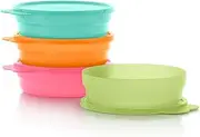 TupperwareSet Microwave Reheatable Cereal Bowls (500mL/2 Cup) Set of 4 Summer Color