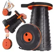 Upgraded Collapsible Stool for Adults,Portable Retractable Folding Orange