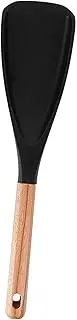 JISADER Silicone Turner Spoon Cooking Utensils 12.2x2.76 Accessories Lightweight Wooden Handle Non Sticky for Baking Stir Frying