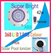 Premium PC Filled LED Swimming Pool Lights 42W RGB 7Color +Pool Ionizer*