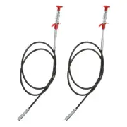 2pcs Flexible Grabber Claw Pick Up Tool 0.47" Dia. 63" Drain Clog Remover Tool