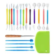 19 Pcs Pottery Tool Kit Clay Sculpting Set Wood Carving Tools for Arts Crafts