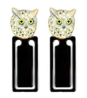 Hand Painted White Snowy Owl Bird Bookmarks (Set of 2) 462O