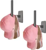 Resdenio Hat Rack for Baseball Caps - 2 Pieces Adhesive Hooks Black
