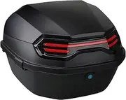 Motorcycle Back top Box case Motorcycle Tail Box Scooter Boots Trunk Cool ABS+PP Solid Case for Full Helmet Storage Organizer Box Tail Box Back(Matte Black)