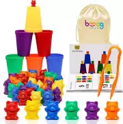 Counting Bears w/ Matching Sorting Cups,Preschool Learning Toys Color Recognitio