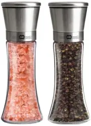 Premium Salt and Pepper Grinder Set 2 - Adjustable Ceramic Sea Salt Grinder a...