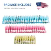 100x Heat Shrink Male&Female Spade Wire Connectors Terminals Electrical Set US
