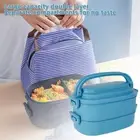 Double Layer Compartment Meal Box Microwave Safe Sealed Bento Case Kids BraYs