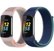 Woven Nylon Loop Watch Band Sport Wrist Strap For Fitbit Charge 5