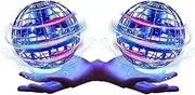 Flying Orb Ball Toy - Colorful Spinner With LED Lights | Hover Helicopter Drone | Magic Indoor Outdoor Toys for Boys Girls Teens (2X Pack, Blue)