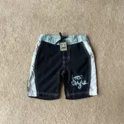 NWT PUMPKIN PATCH INFANT 3T FREESTYLE SHORTS, BLUES, ADJUSTABLE WAIST, LIGHTWT