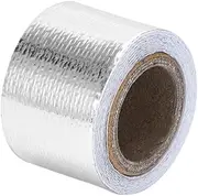 Tailpipe Muffler Motorcycle Exhaust Wrap Pipe Header Heat Insulation Roll Tape Turbo Heat Exhaust Thermal Wrap Tape Muffler Tail Throat(2.5cm 1m Silver)