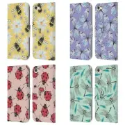 HEAD CASE DESIGNS WATERCOLOUR INSECTS LEATHER BOOK CASE FOR APPLE iPOD TOUCH MP3