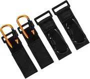 MOLUCKFU 4pcs Stroller Hooks with Strap Durable Hanger Clips for Bags Purses Diaper Bags Lightweight Pushchair Accessories for Easy Carrying