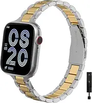 Camofit Compatible with Apple Watch Band 38mm 40mm 41mm 42mm 44mm 45mm 49mm, Metal Stainless Steel Adjustable Replacement Watchband Strap Compatible with iWatch SE Ultra Series 9 8 7 6 5 4 3 2 1