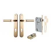Iver Berlin Door Lever on Oval Backplate Entrance Kit Key/Key
