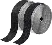 Hook and Loop Tape with Adhesive 2'' x 33 Feet, Self Adhesive Hook and Loop Strips Keep Sofa Cushions from Sliding, Keep Carpet in Place, Heavy Duty Non Slip Cushion Pads Sheets-Black