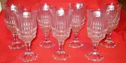 SET ~ 7 NEW W TAGS VTG FOSTORIA HERITAGE CLEAR 6 1/8” CRYSTAL WINE GOBLETS GLASS