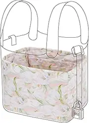 ArcDiary Custom Fit for Luxury Handbags Foldable Organizer Insert with Elegant Pattern, Perfectly Sized for Hermès Picotin 14/18/22/26 bags(PC18, French Tulips)