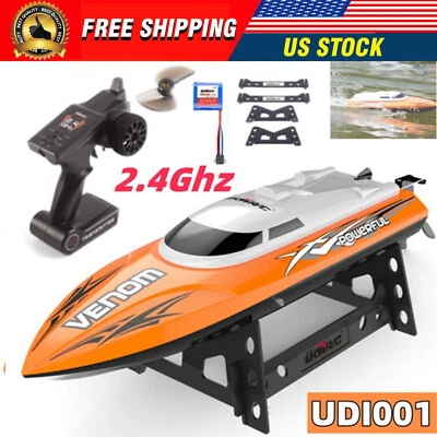 RC Boat 2.4G High Speed Remote Control Electric Boat Orange Power Venom Gift