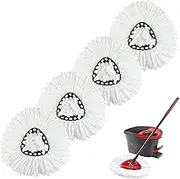 Spin Mop Head Replacement Compatible with Ocedar and Vileda EasyWring 2-in-1 Turbo Mop - Microfiber Turbo Mop Heads Refills for Triangle Spin Mop Washable and Reusable
