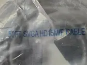 50 FT VGA SVGA HD 15 Pin Male to Female Extension Cable PC Monitor Ferrite Cores