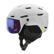 Smith Survey MIPS Snow Helmet, Matte White, ChromaPop Photochromic Rose Flash Le