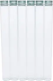 6pcs 90ml Clear Glass Bottle with Aluminum Lid, Bottle For Test Tube, Suitable for Decoration Scientific Laboratories (6,90ml)