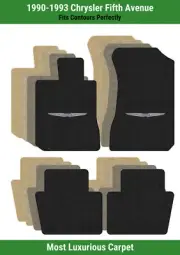 Lloyd Luxe Front & Rear Mats for '90-93 Chrysler Fifth Avenue w/Chrysler Wings