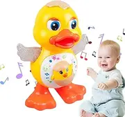 Dancing Duck Toy, Singing and Dancing Swinging Cartoon Duck with LED Light, Dancing Duck Musical Toy, Dancing Duck Baby Toys, Flapping Light up Dancing Duck for Kids