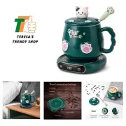 Coffee Mug Warmer & Cute Cat Mug Set, Beverage Cup Warmer for Desk Home Offic...